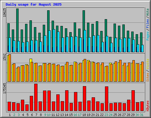 Daily usage for August 2025